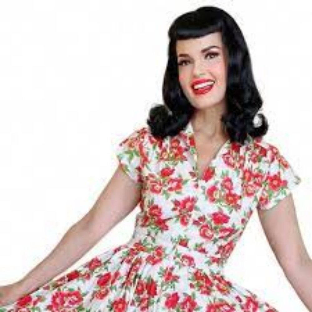 Bernie Dexter Bunches of Flowers swing pinup rockabilly dress size 0X